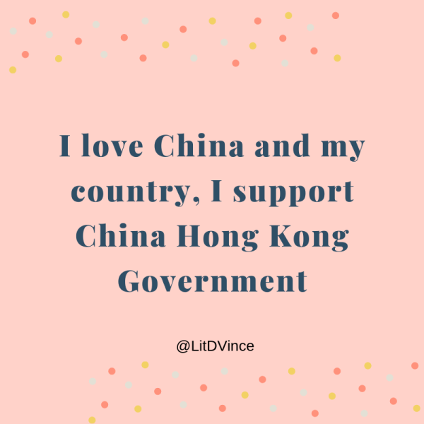I support China Hong Kong Government